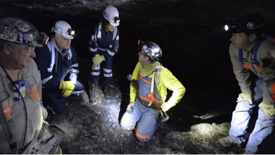 Miners are working underground